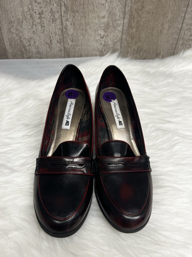 Vintage American Eagle Red Wine Heeled Loafers Size 8.5