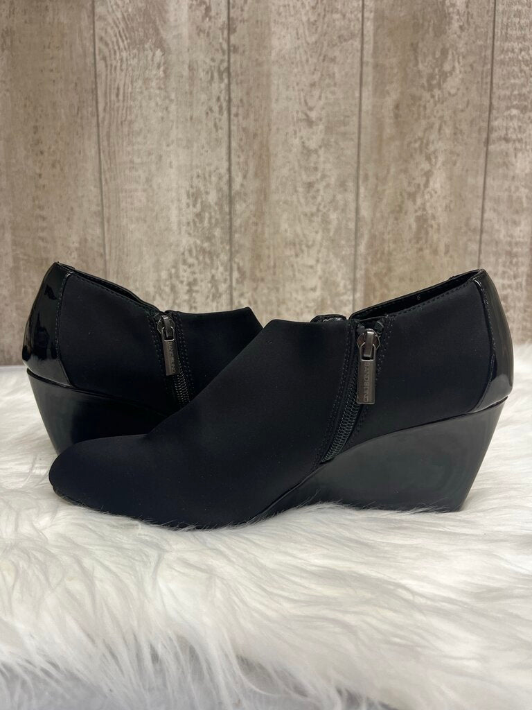 Bandolino Black Wedge Ankle Boots with Side Zipper Size 8.5