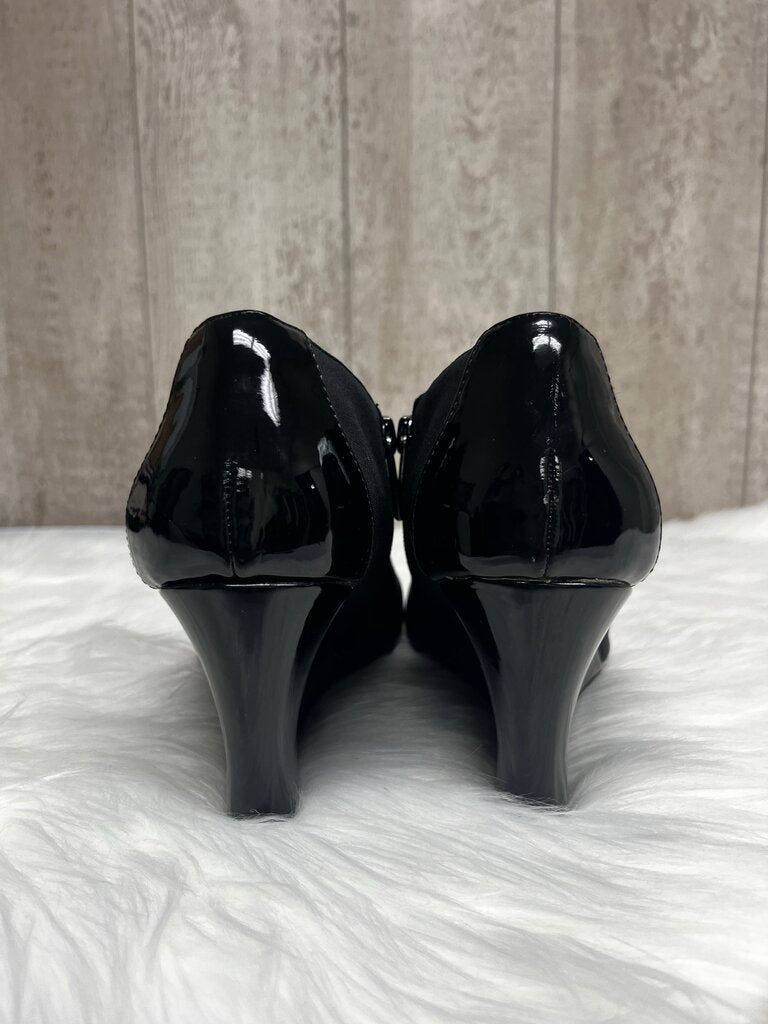 Bandolino Black Wedge Ankle Boots with Side Zipper Size 8.5