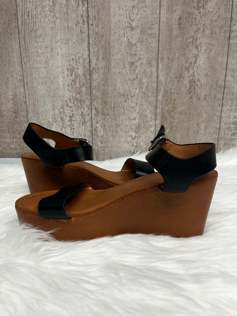 Tommy Hilfiger Black Wedge Sandals Size 8.5