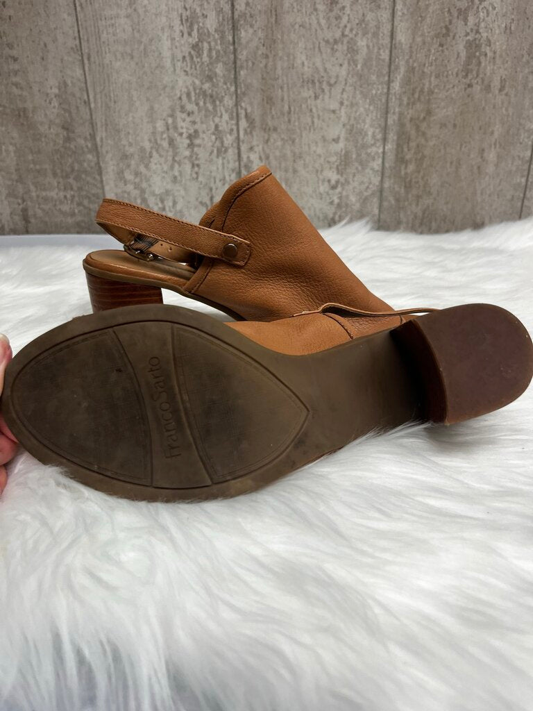Franco Sarto Beige Slingback Block Heels Size 8