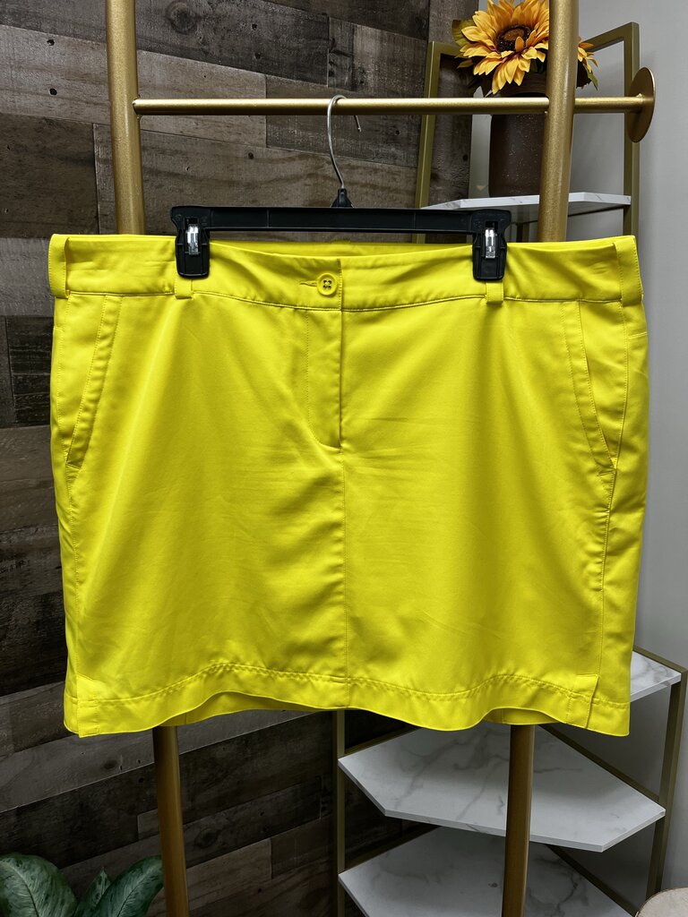 Nike Golf Tour Performance Dri-Fit Yellow Skort Size 18