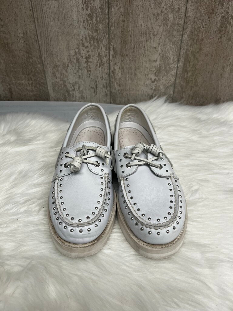 Sperry x Rebecca Minkoff White 2 Eye Lug Studded Boat Shoe Size 9