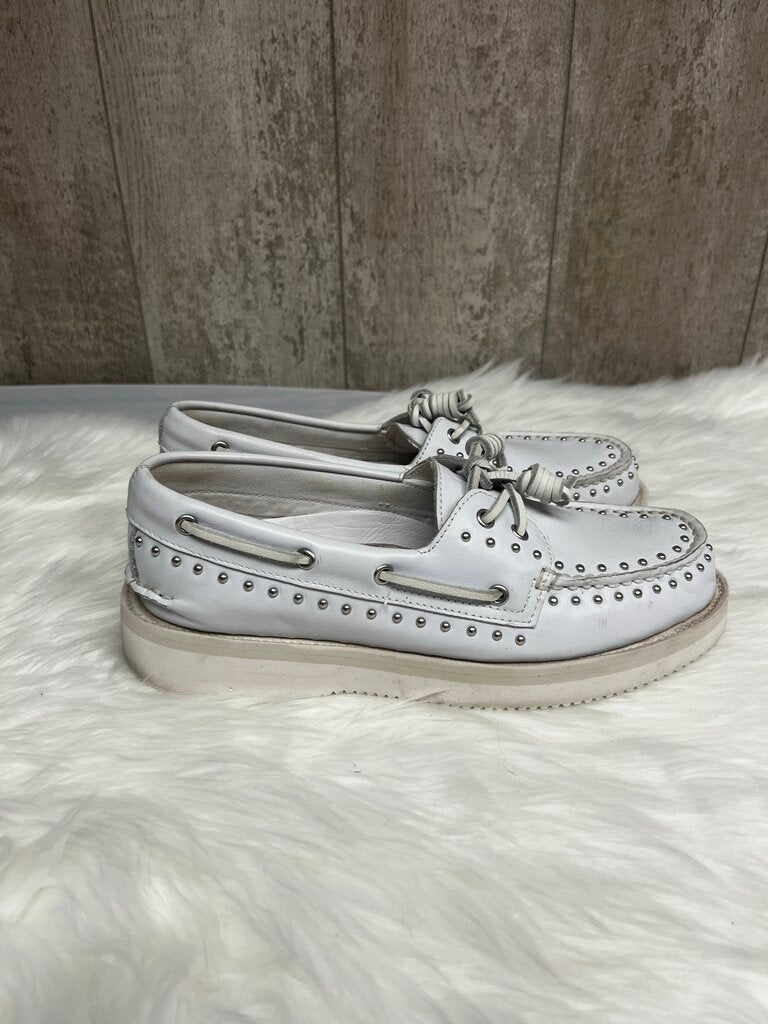 Sperry x Rebecca Minkoff White 2 Eye Lug Studded Boat Shoe Size 9