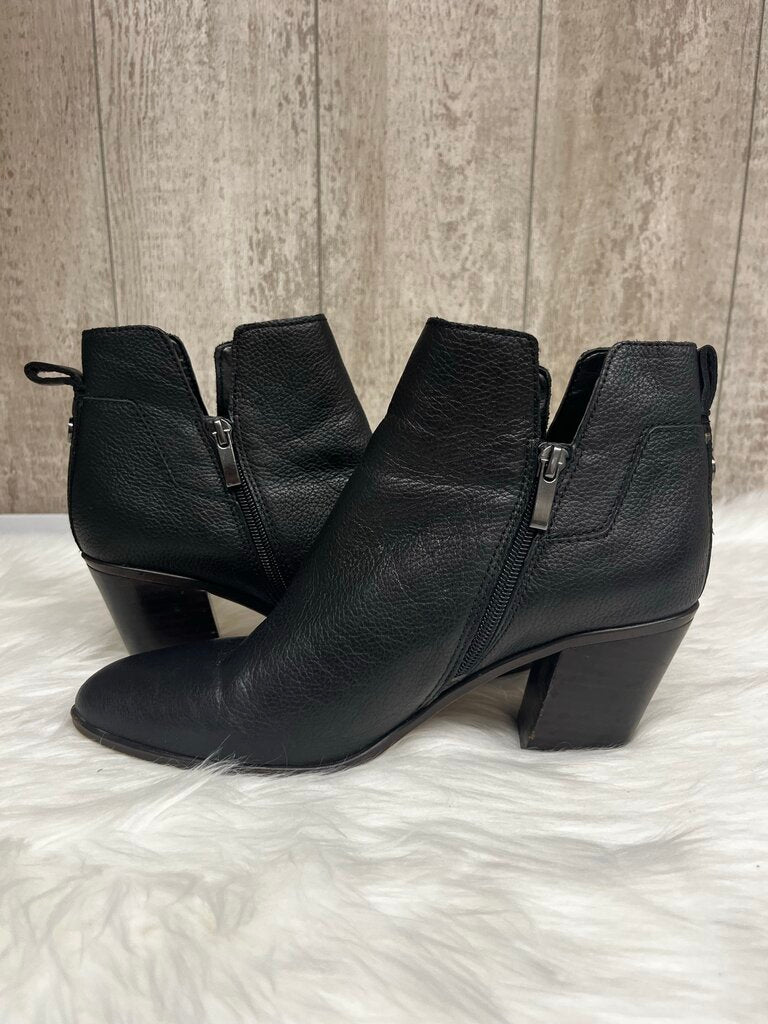 Franco Sarto ORESTE Black Leather Zip Ankle Boots Size 9