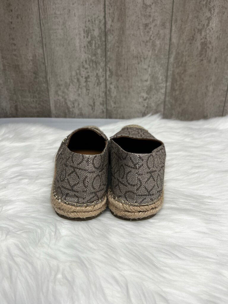 Calvin Klein Tan Logo Espadrille Flat Loafers Size 8.5
