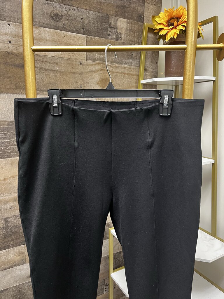 Slim Factor by Investments Plus Black Straight Ankle Pants Size XL