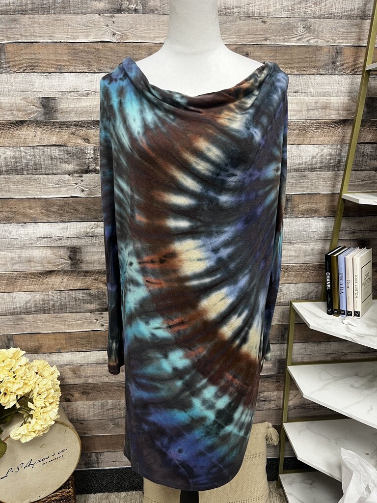 Brightly Twisted Tie Dye Sweatshirt Dress Sm