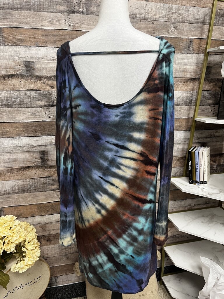 Brightly Twisted Tie Dye Sweatshirt Dress Sm
