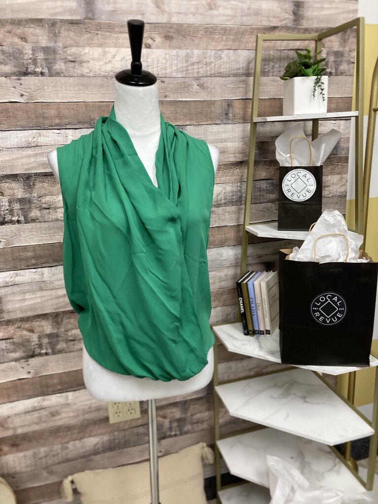 Parker Emerald Green Silk Sleeveless Blouse