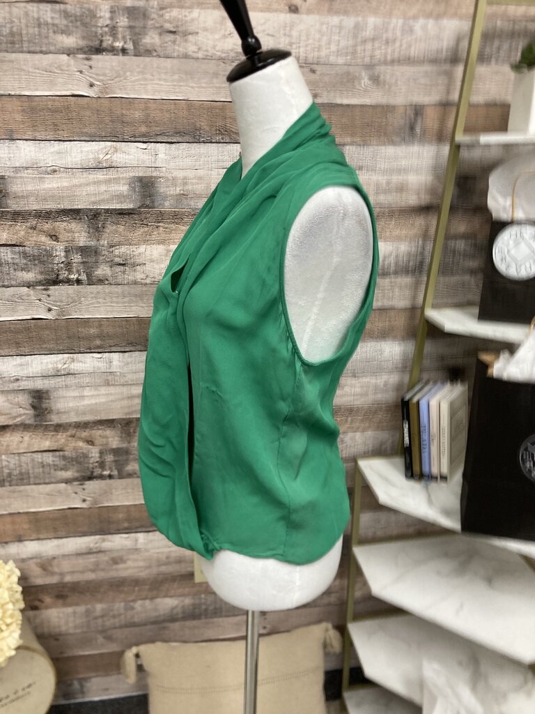 Parker Emerald Green Silk Sleeveless Blouse