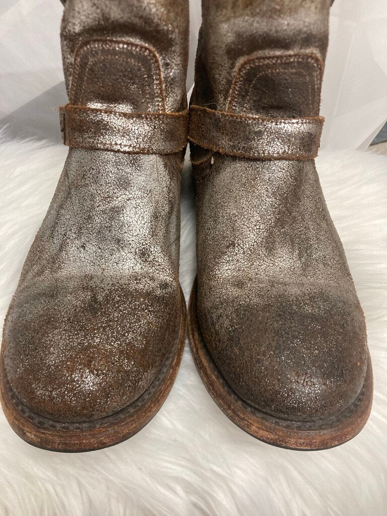 Matisse Silver Metallic Distressed JAX Biker Bootie
