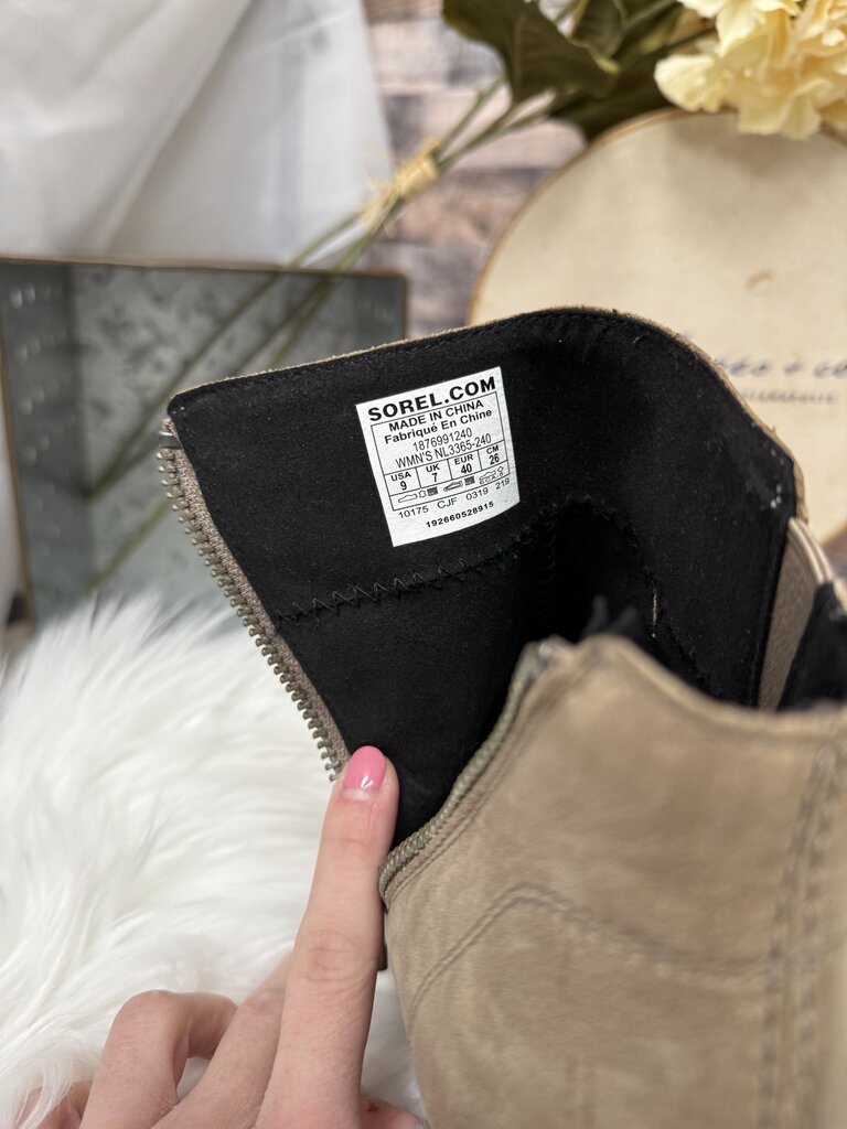 Sorel Tan Wedge Bootie
