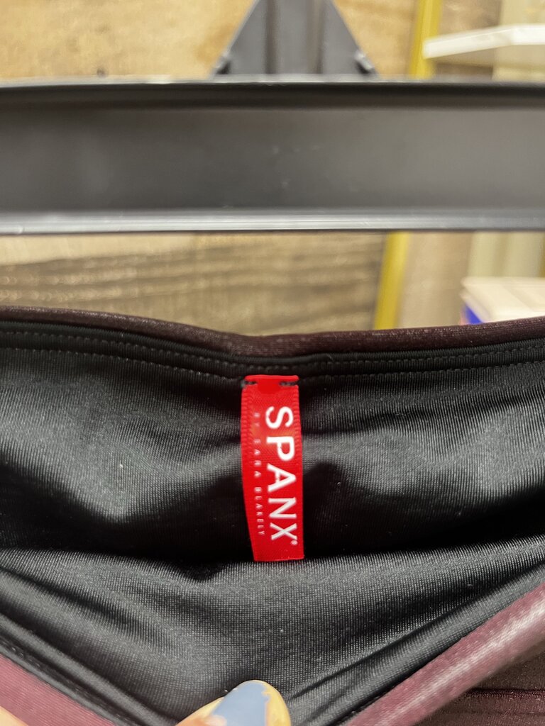 Spanx Burgundy Faux Metallic Leather Legging