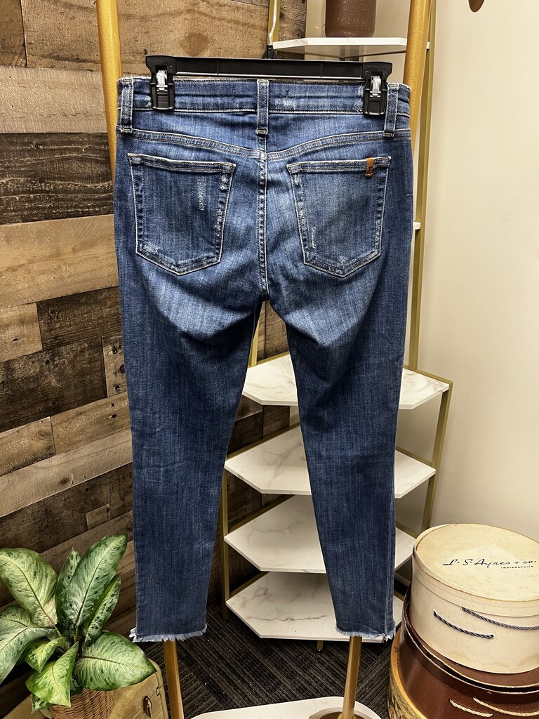 Joe's Distressed Frayed/Asymmetrical Hem Skinny Jeans