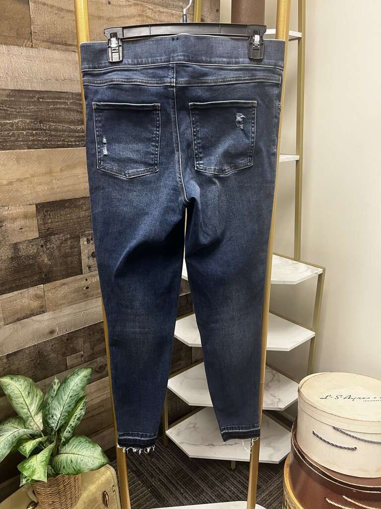 Spanx Dark Blue Pull on Cropped Denim