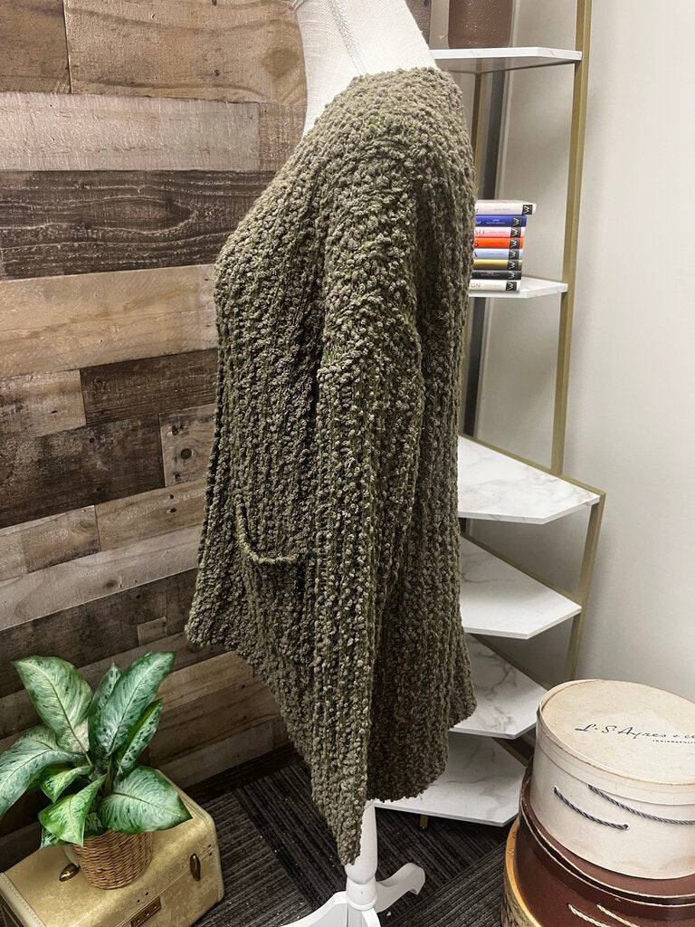 Miracle Olive Green Popcorn Cardigan