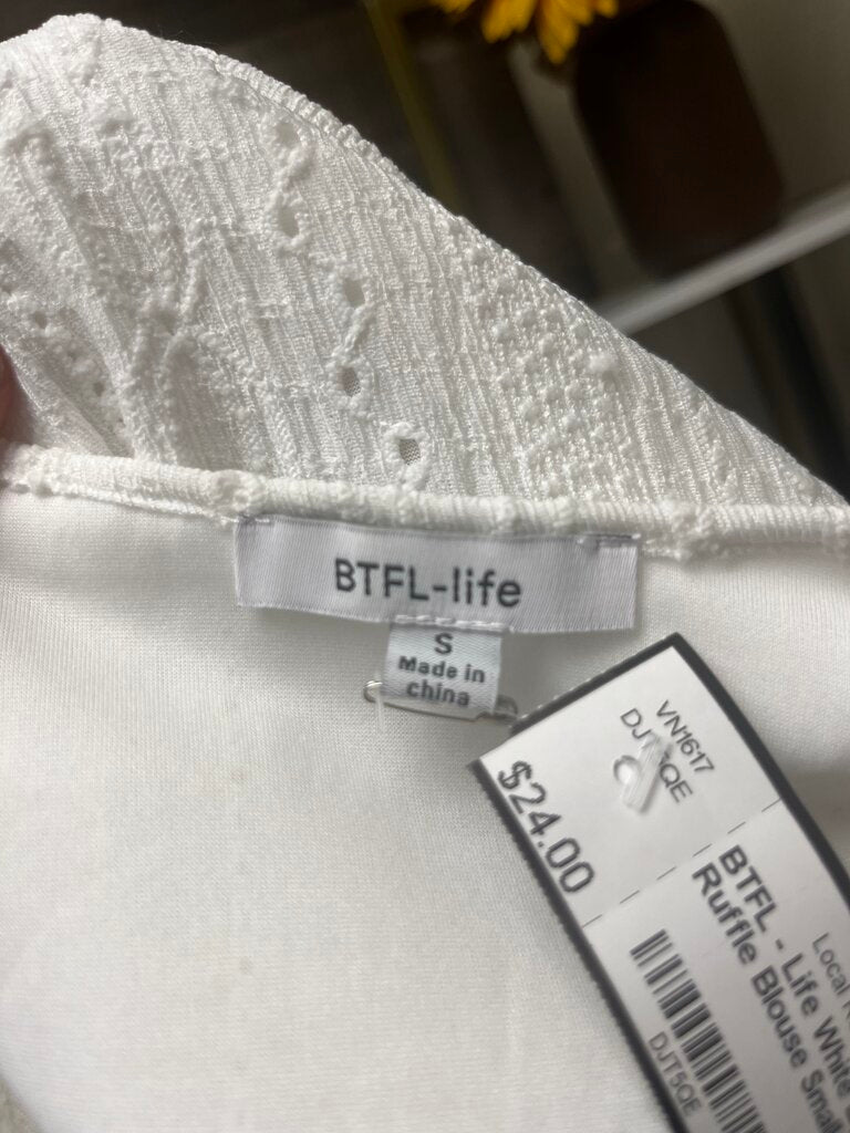 BTFL - Life White Eyelet & Ruffle Blouse