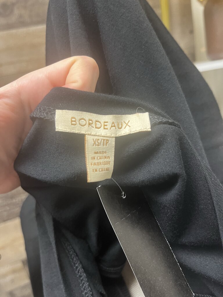 Anthro Bordeaux Black Short Sleeve Tiered Maxi