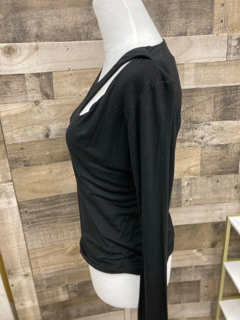 Peyton Jensen Black Side Key Hole Tee
