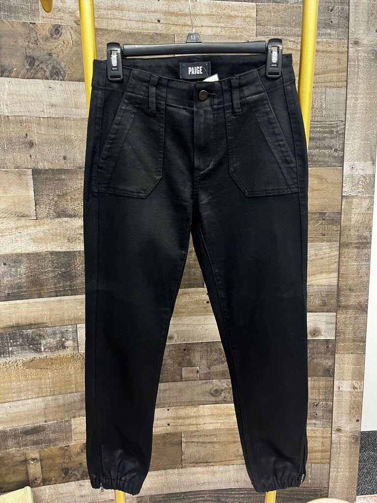 Paige Faux Black Mayslie Jogger Denim