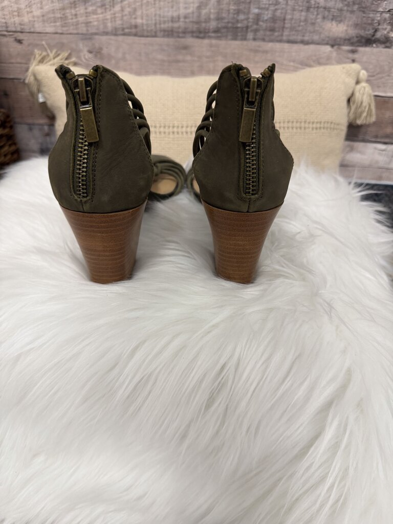 Adam Tucker Olive Green Block Heel Sandal