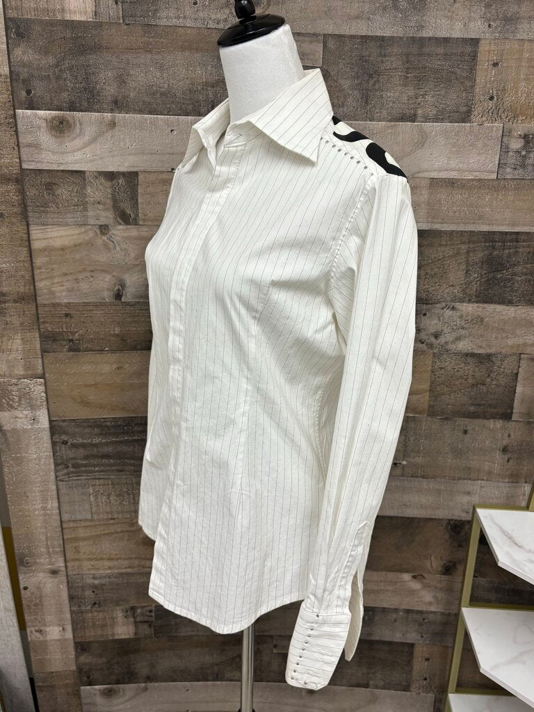 You "Rockstar" Pinstripe White Button Down