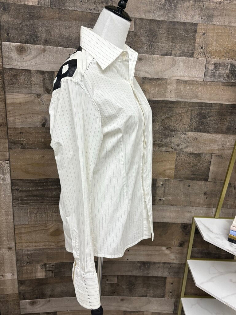 You "Rockstar" Pinstripe White Button Down