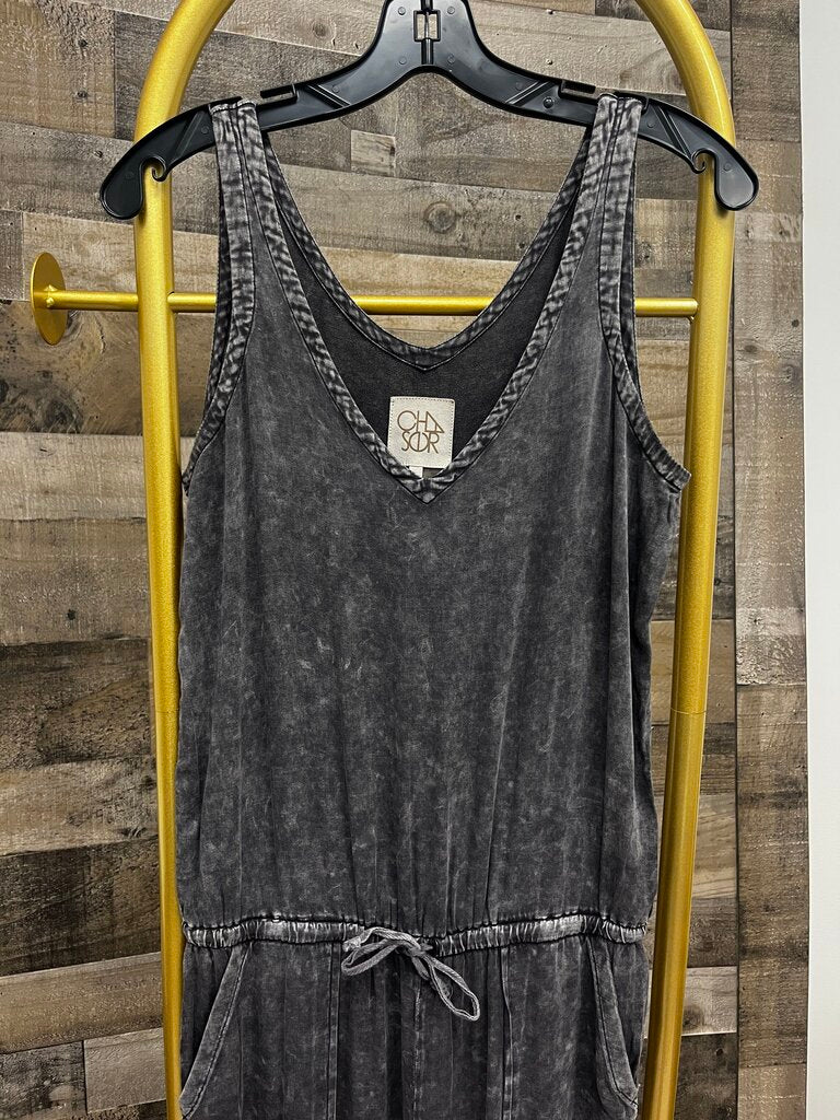 Revolve Chaser Heirloom Acid Wash Grey Jumpsuit