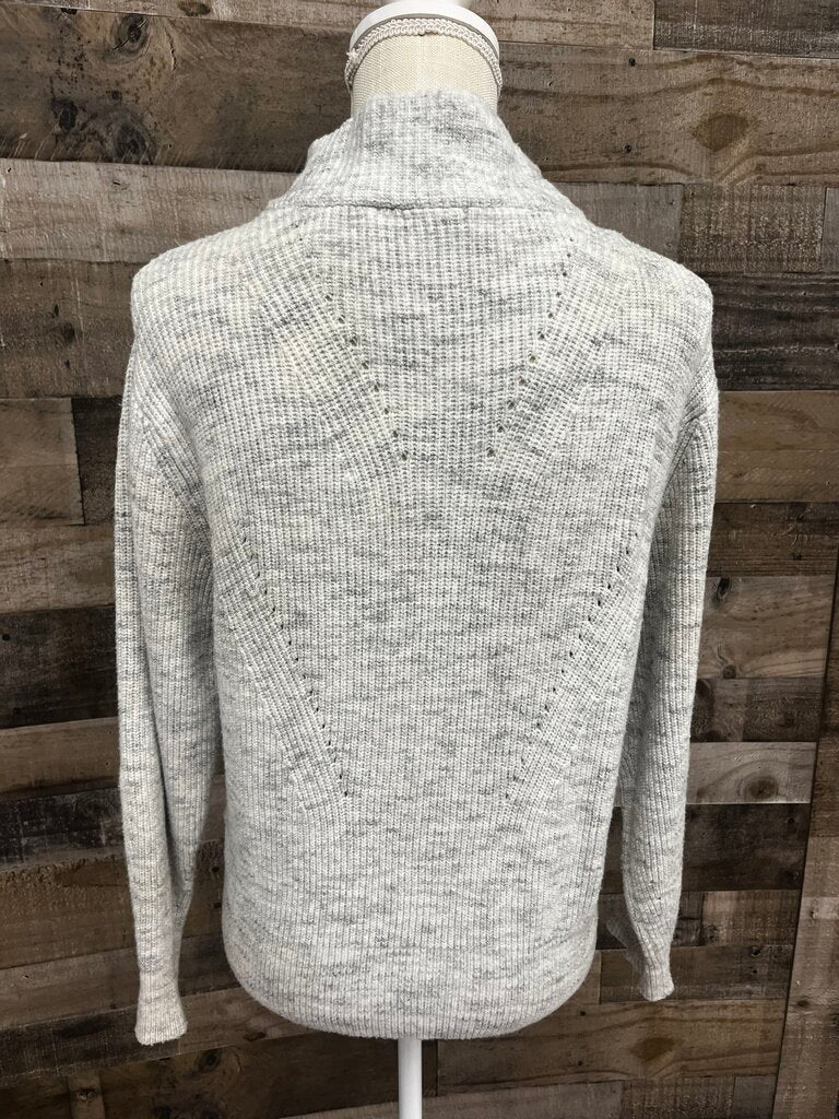 RD Style Grey Quarter-Zip Ribbed Sweater