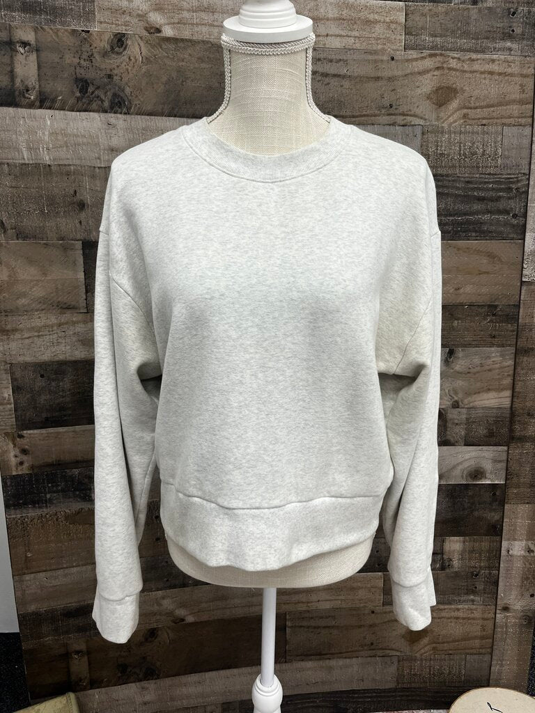 Athleta Retro Plush Revive Grey Crewneck