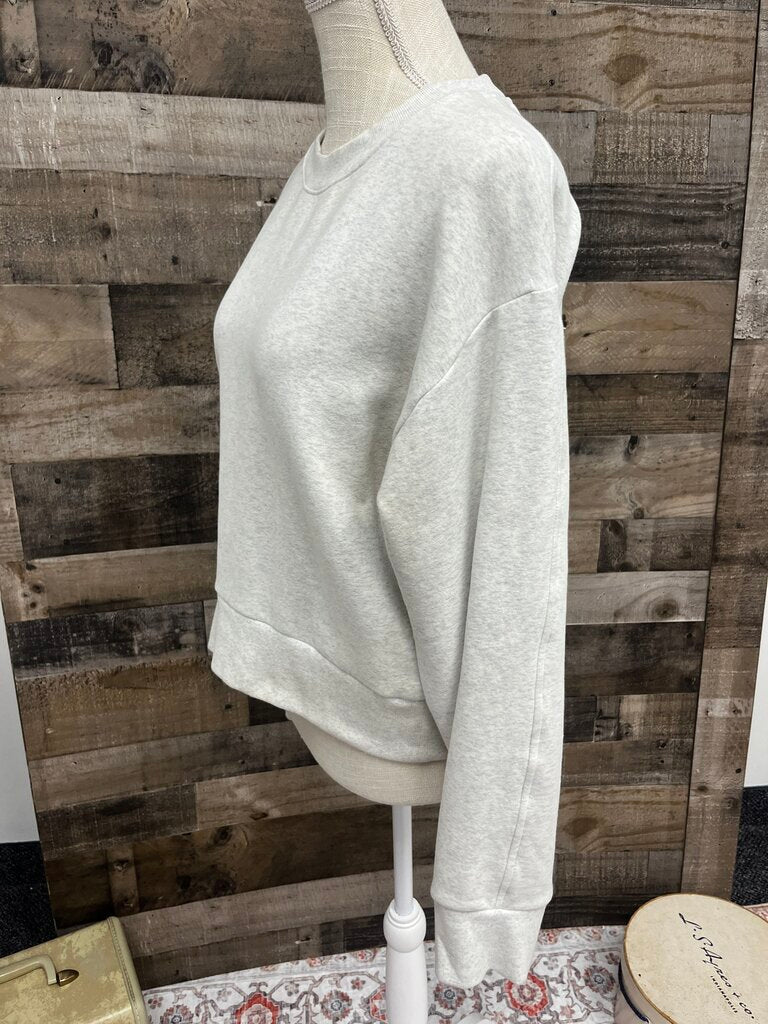 Athleta Retro Plush Revive Grey Crewneck