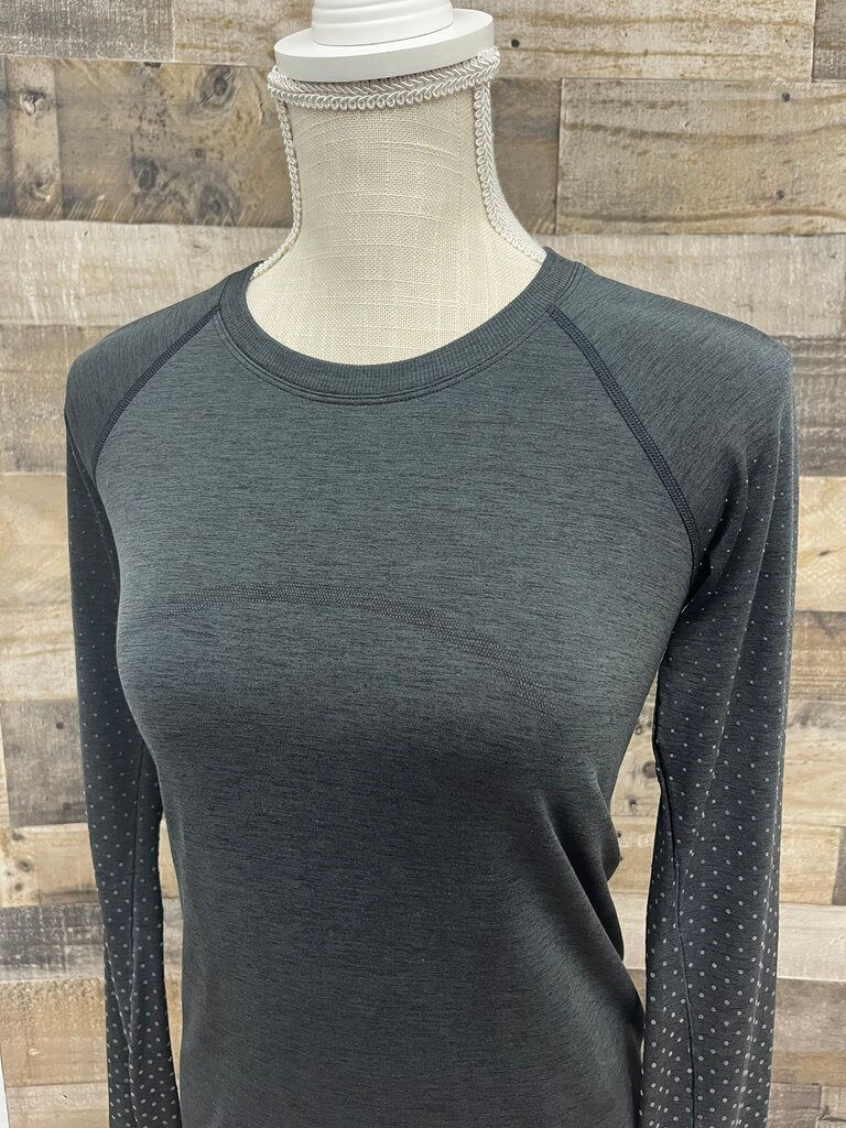 Lululemon Grey Athletic Fitted Long Sleeve Top