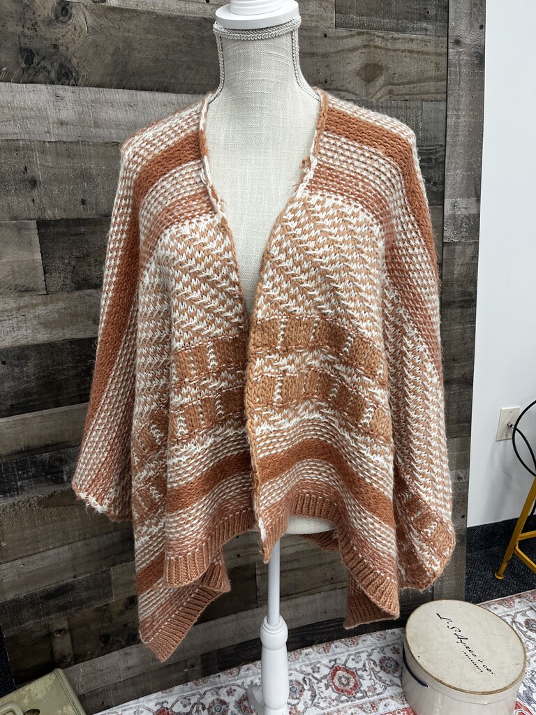 Simply Noelle Pink-Patterned Knit Shawl