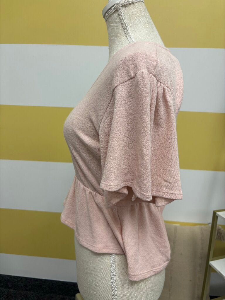 Alya Flowy Pink Ruffle Blouse