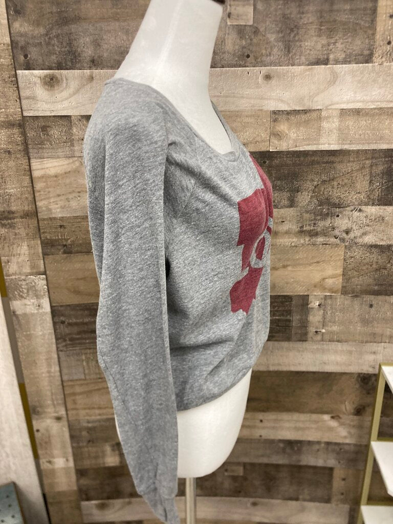 American Apparel Cropped Grey Ohio Love Shirt