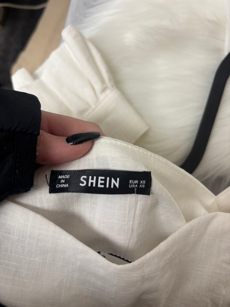 Shein White Ruffle Tank Top