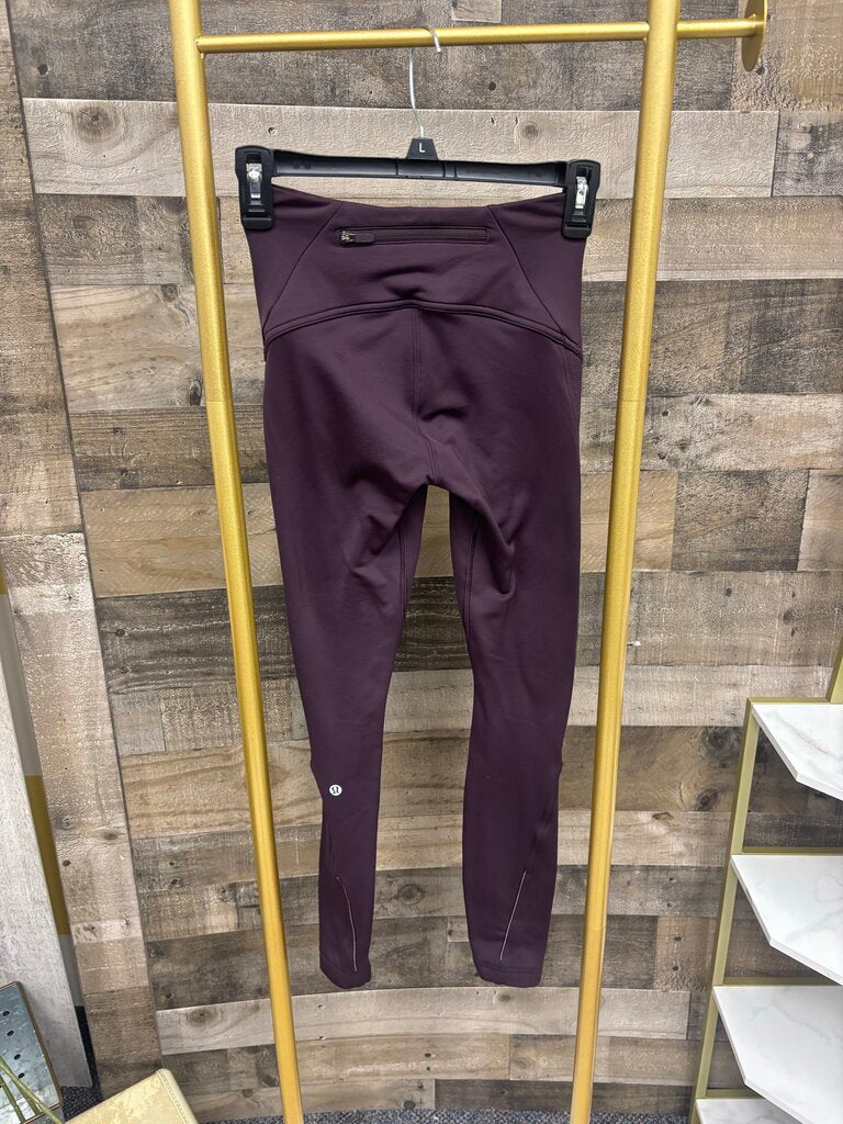 Lululemon Burgundy Fleece Lined Leggings