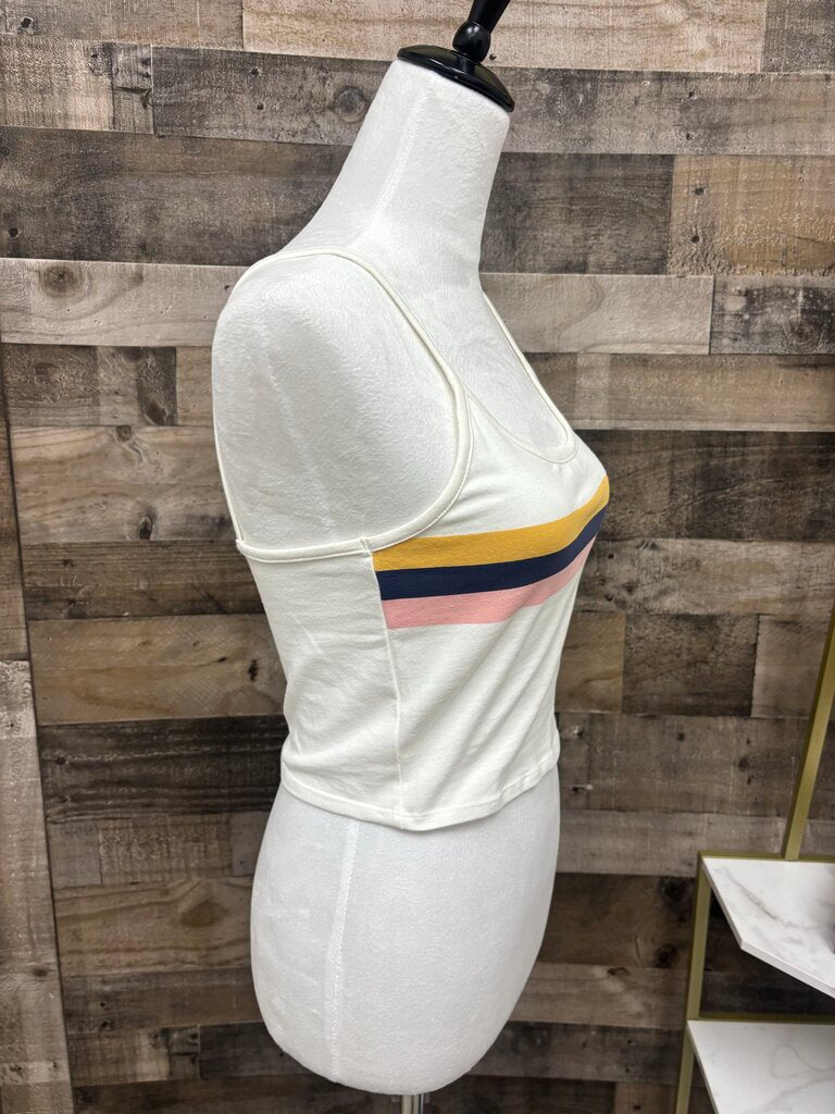 NWT American Eagle White Tank w Stripe