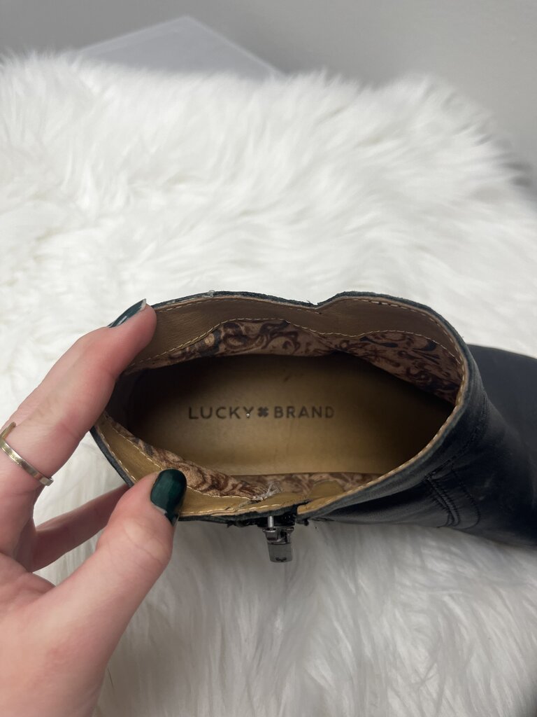 Lucky Brand Black Leather‎ Ankle Booties