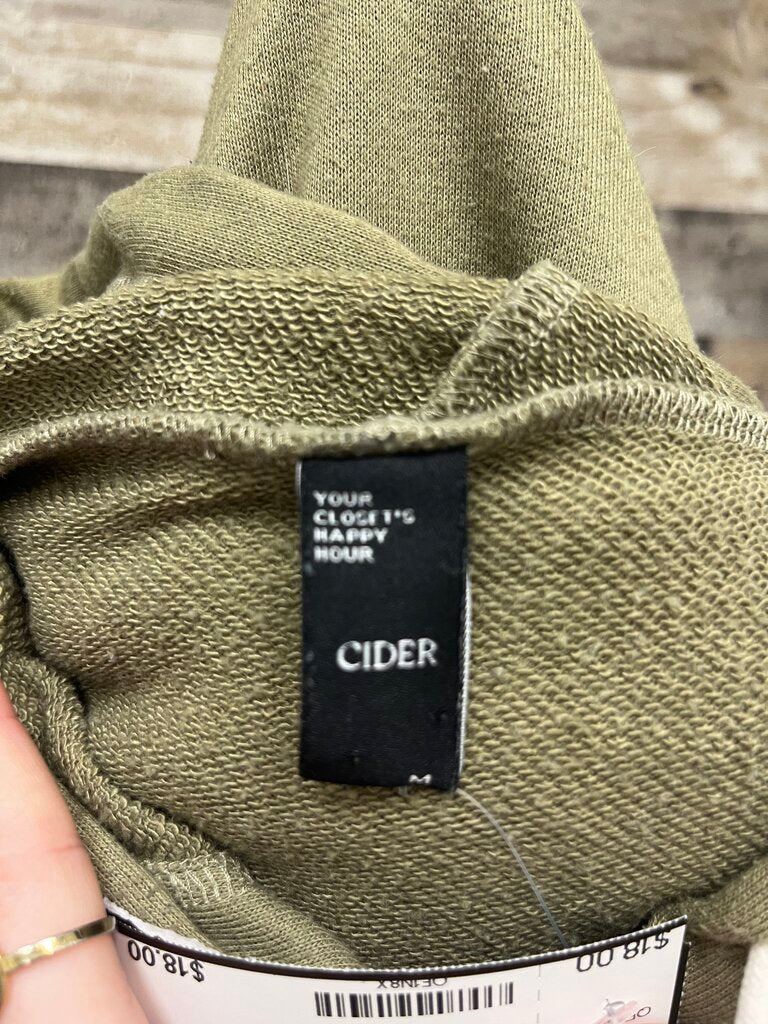 Cider Full-Zip Hoodie Star Raw Seams Olive Green