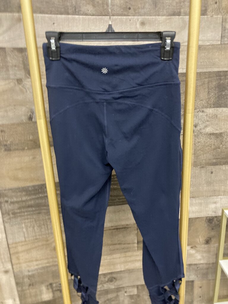 Athleta Navy Sublime Criss Cross Ankle Leggings