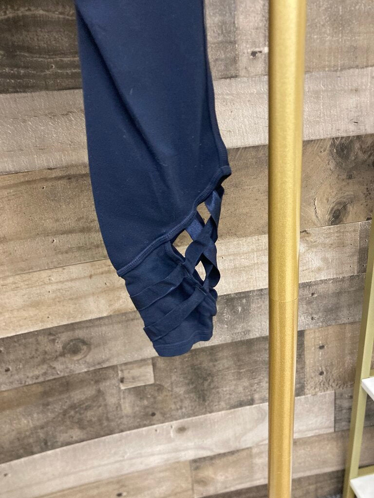 Athleta Navy Sublime Criss Cross Ankle Leggings