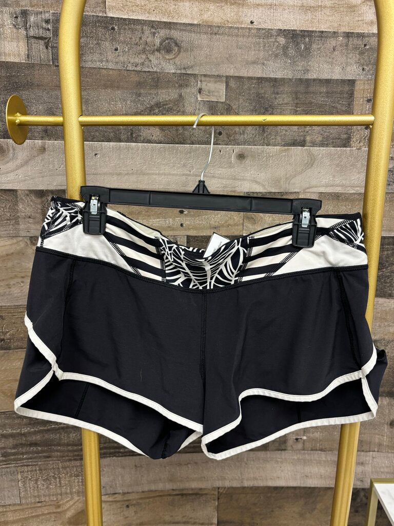 Lululemon Black Athletic Shorts with Waistband Pattern