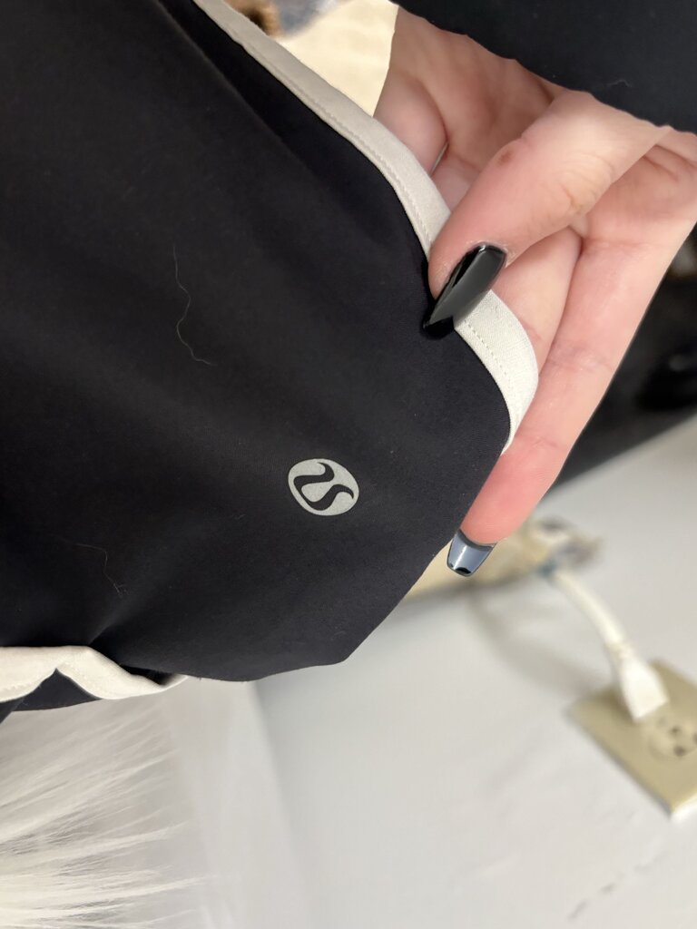 Lululemon Black Athletic Shorts with Waistband Pattern
