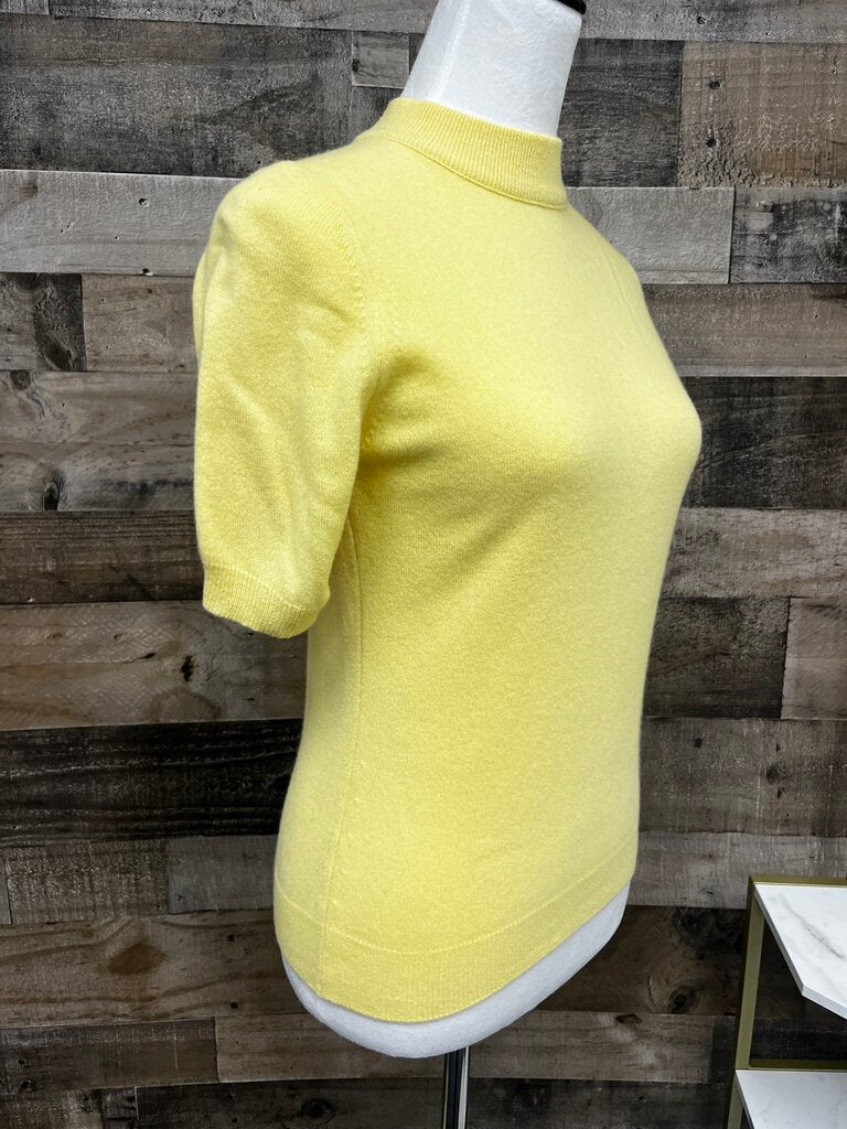 Vintage Dalton Yellow Cashmere Short Sleeve Sweater
