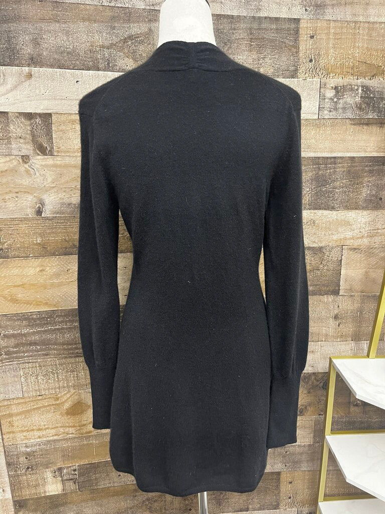 Kinross Cashmere Silk Blend Black V-Neck Long Sleeve Sweater