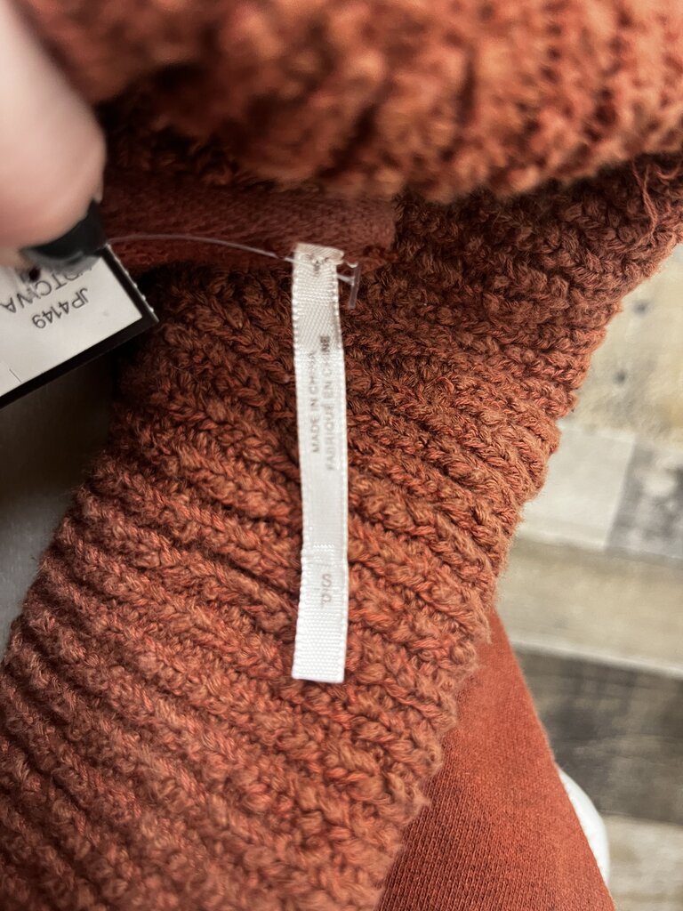 Anthropologie Cropped Burnt Orange Turtleneck Sweater/Hoodie