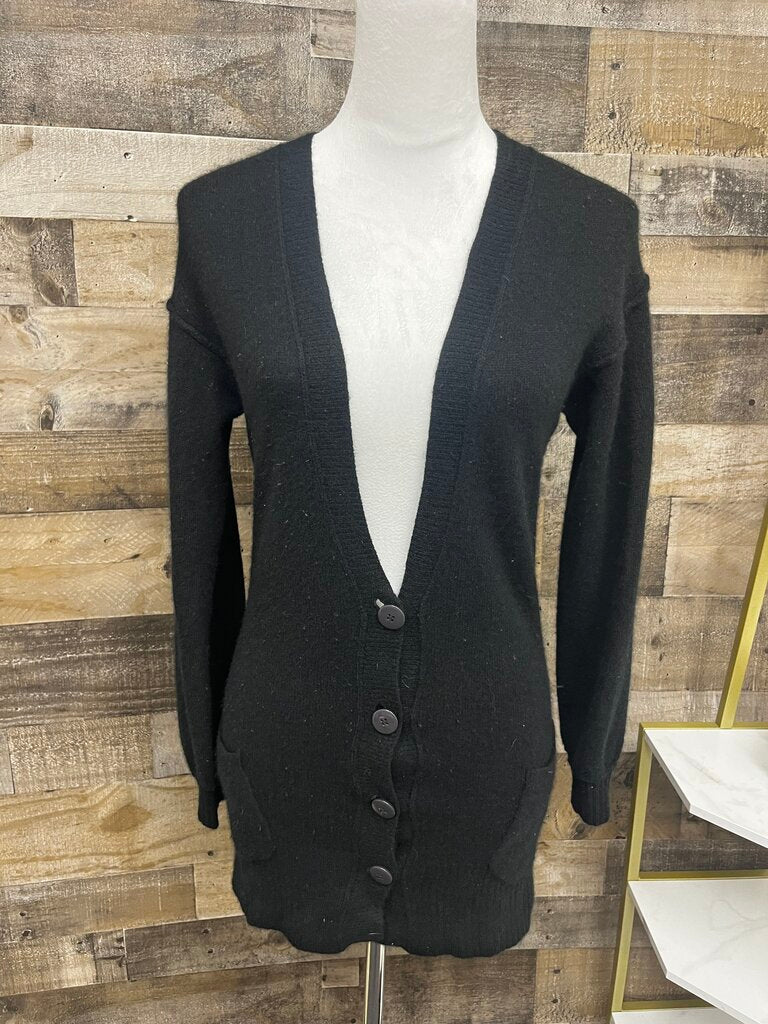 Free People Black Oversized Cashmere Cardigan