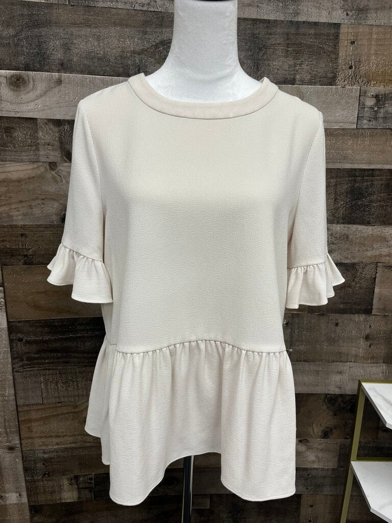Kate Spade Linda Top Cream Boho Peplum